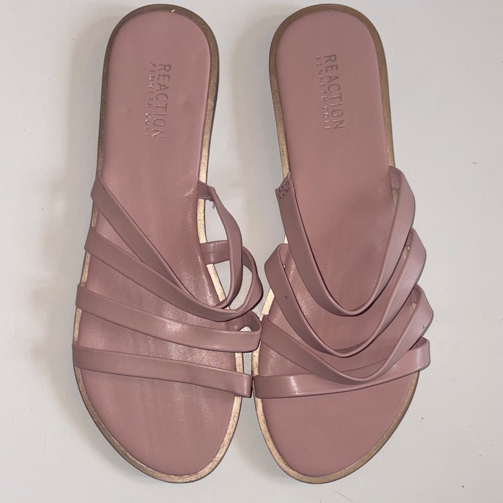 Kenneth Cole Reaction Mauve Multi-Strap Slide Sandals Women’s 9.5